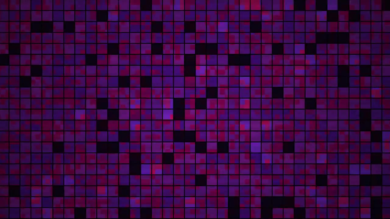 Dynamic Pixelated Background with Changing Purple and Magenta Squares