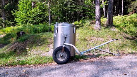 Stainless-Steel-Milk-Container-on-Wheels