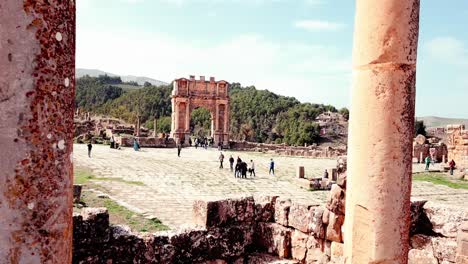 Step-into-history-with-a-captivating-tour-of-Djemila-Roman-Site,-featuring-highlights-like-the-Arch-of-Caracalla-and-the-House-of-Venus