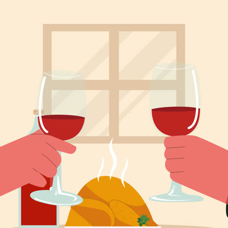 thanksgiving dinner with wine