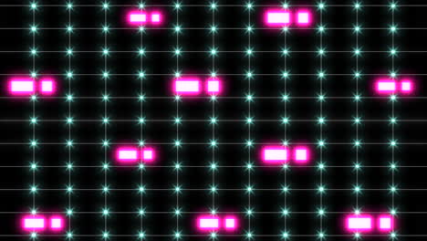 black and pink grid glowing dots in a geometric pattern