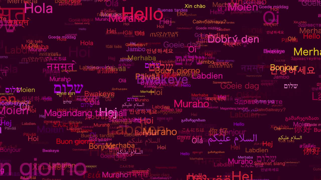 "Hello" in Various languages.[loop]