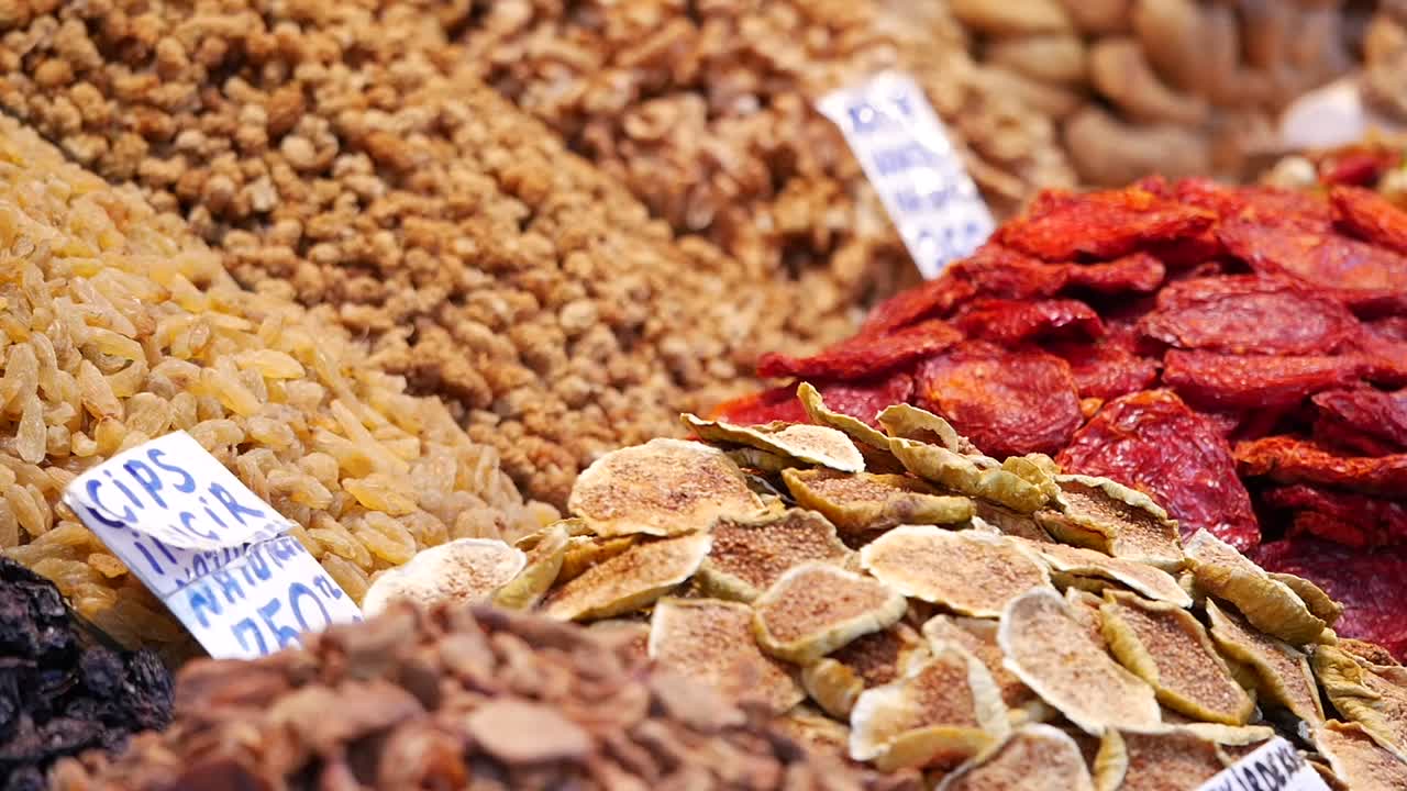Dried Fruits and Nuts at a Turkish Market