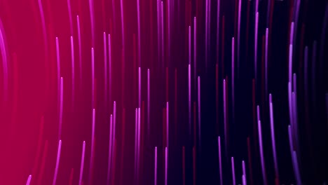 Animation-of-multiple-glowing-lights-trail-against-purple-background