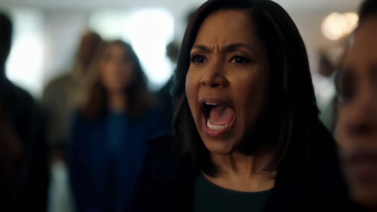 Woman Arguing in a Meeting