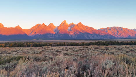 Parque-Nacional-Grand-Teton-Hdr-Primera-Luz-Mañana-Amanecer-Atardecer-Rosado-Rojo-Picos-Jackson-Agujero-Wyoming-Sauce-Alce-Rancho-Pisos-Fotógrafo-Sueño-Hermoso-Cinemático-Control-Deslizante-Movimiento-A-La-Derecha