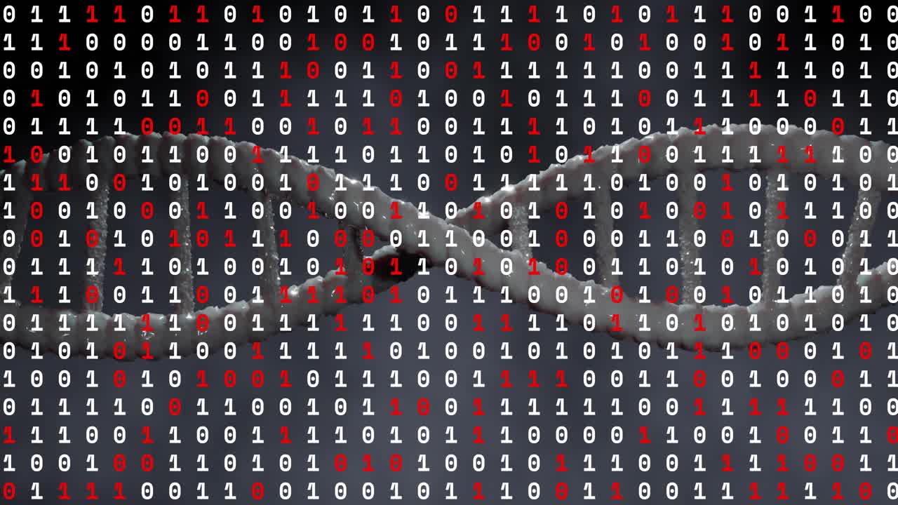 Upon appearing closeup metallic chain shifting across binary backdrop simulating secure data flow