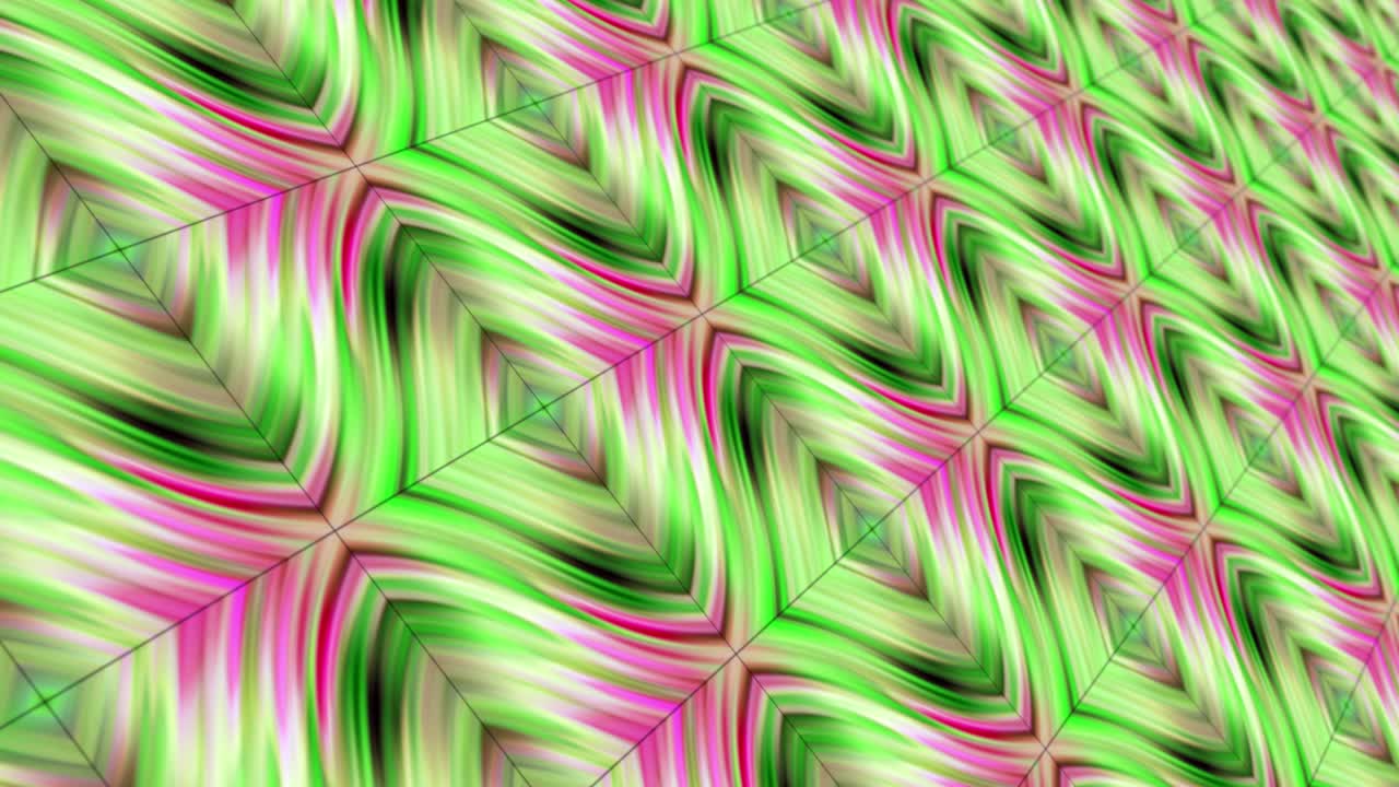 Seamless looping pink green abstract fantasy art geometric contemporary graphic style motion 3D textured background. 4K matrix pattern for fashion, intro, outro, presentation, VJ loop background.