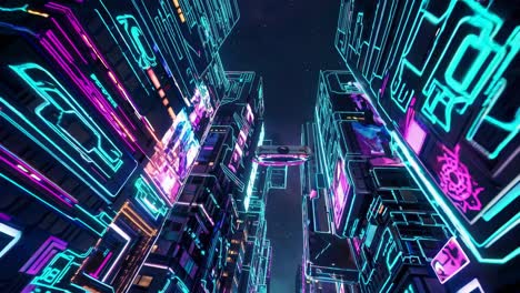 neon cyberpunk city at night