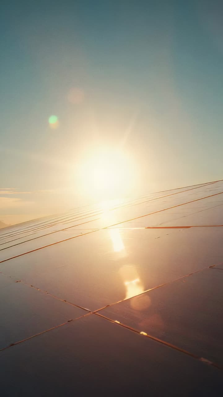 Vertical video: Showing wing panel seams reflecting sun from window, lens flares shifting with tilt