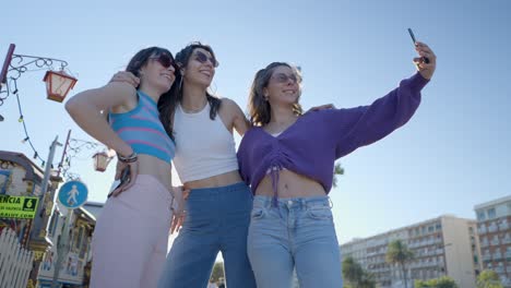 three girls taking a selfie