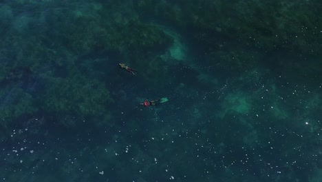 Toma-Aérea-De-La-Línea-De-Surf-De-La-Jolla-Mientras-Un-Dron-Vuela-Sobre-Los-Buzos