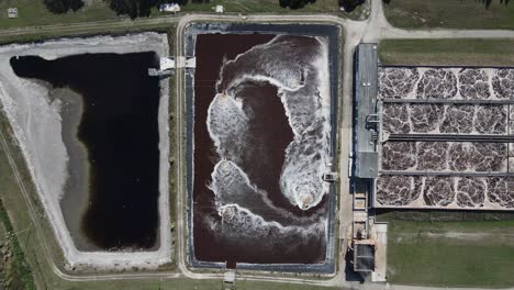 aerial view of an industrial water treatment station