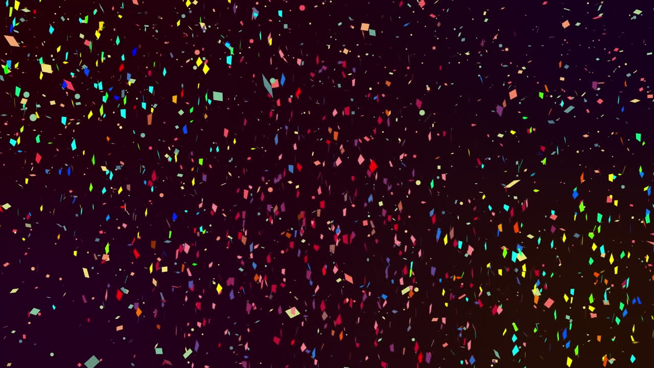 Animazione di coriandoli che cadono su sfondo nero