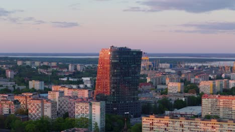 szczecin city with hanza tower skyscraper in the distance