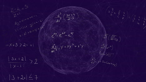 fórmulas matemáticas contra el globo púrpura