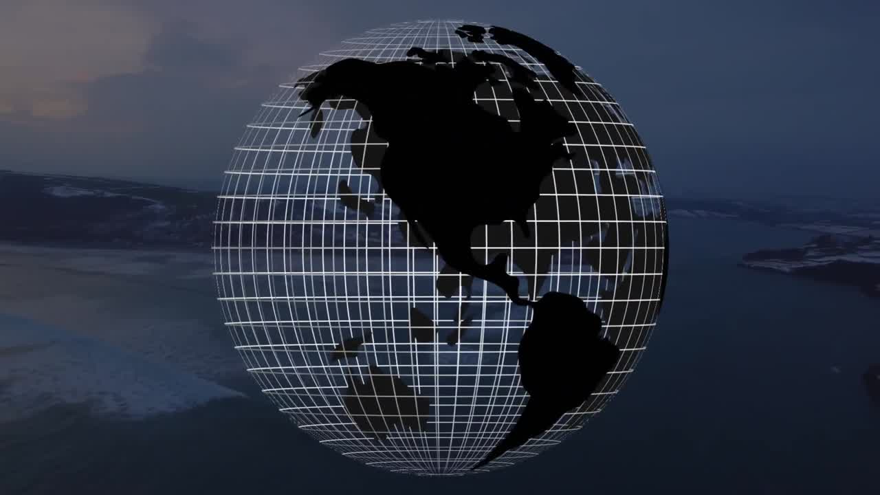 Animation of planet earth over seashore