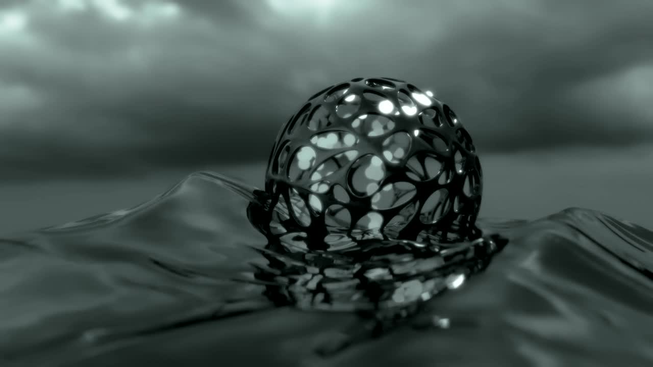 4k esferas abstractas en una jaula orgánica.