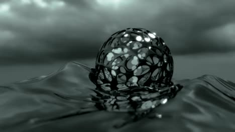 4k abstract spheres in an organic cage.