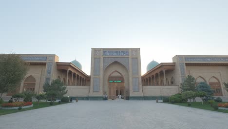 entrance of central asian mosque.