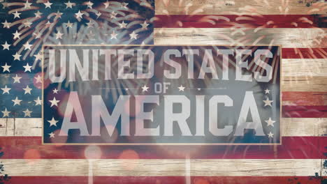 united states of america flag with fireworks background