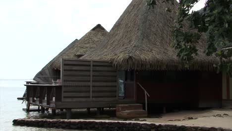 wooden villas in moorea, french polynesia