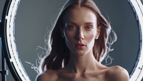 beautiful woman in studio portrait