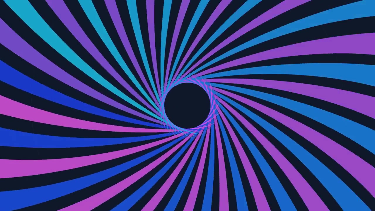 Sfondo animato astratto con linee a spirale colorate rotanti