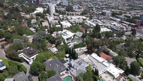 the famous bird streets above sunset boulevard in hollywood hills, california - aerial