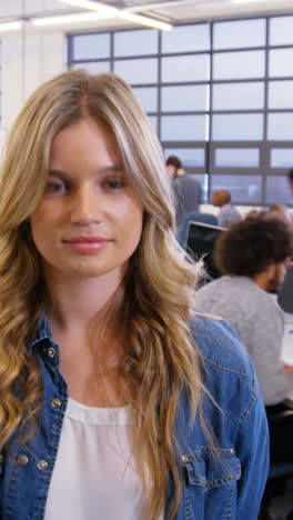 time lapse of smiling female business executive