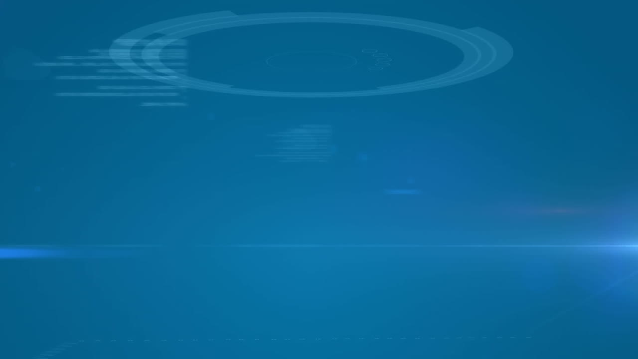 데이터 처리 및 스 스캔의 애니메이션은 dna 스트랜드와 파란색 배경의 분자 위에 있습니다.