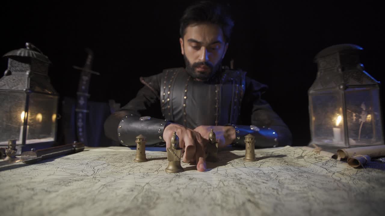 el comandante que avanza las piezas de ajedrez en el mapa.