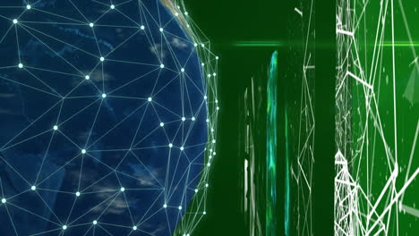 animation of globe with connections and data processing