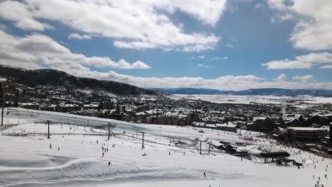 Excellent-Aerial-View-Of-The-Ski-Lift-At-Steamboat-Springs,-Colorado