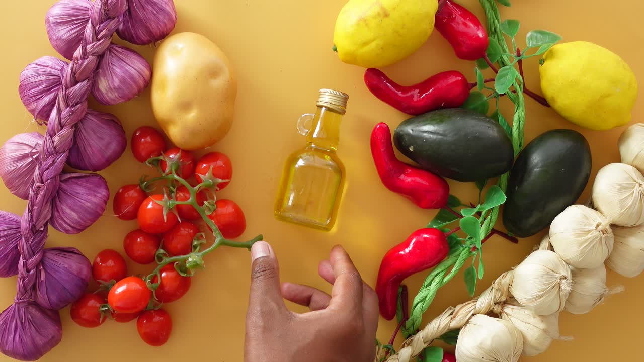 variedad de verduras y hierbas frescas