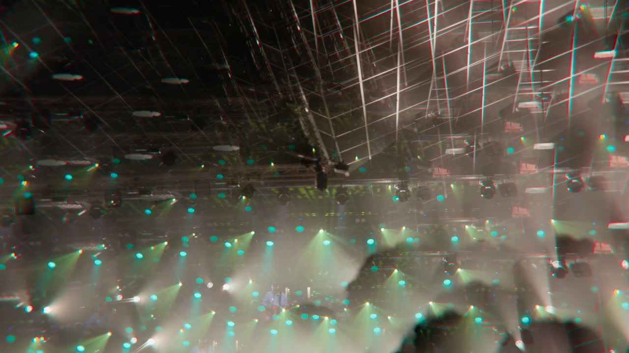 Dynamic Green Stage Lights and Performer at Concert