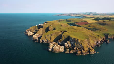 st abbs head aerial majesty: unveiling the untouched beauty of highlands cliffs, scotland, united kingdom, europe