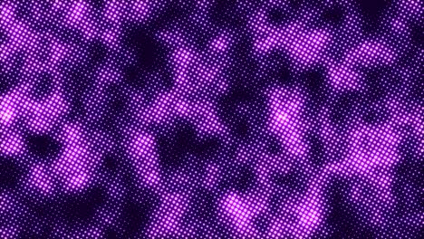 movimiento de textura de puntos de medio tono con ondas de partículas desfocalizadas brillantes en el fondo. bucle sin costuras animación 4k