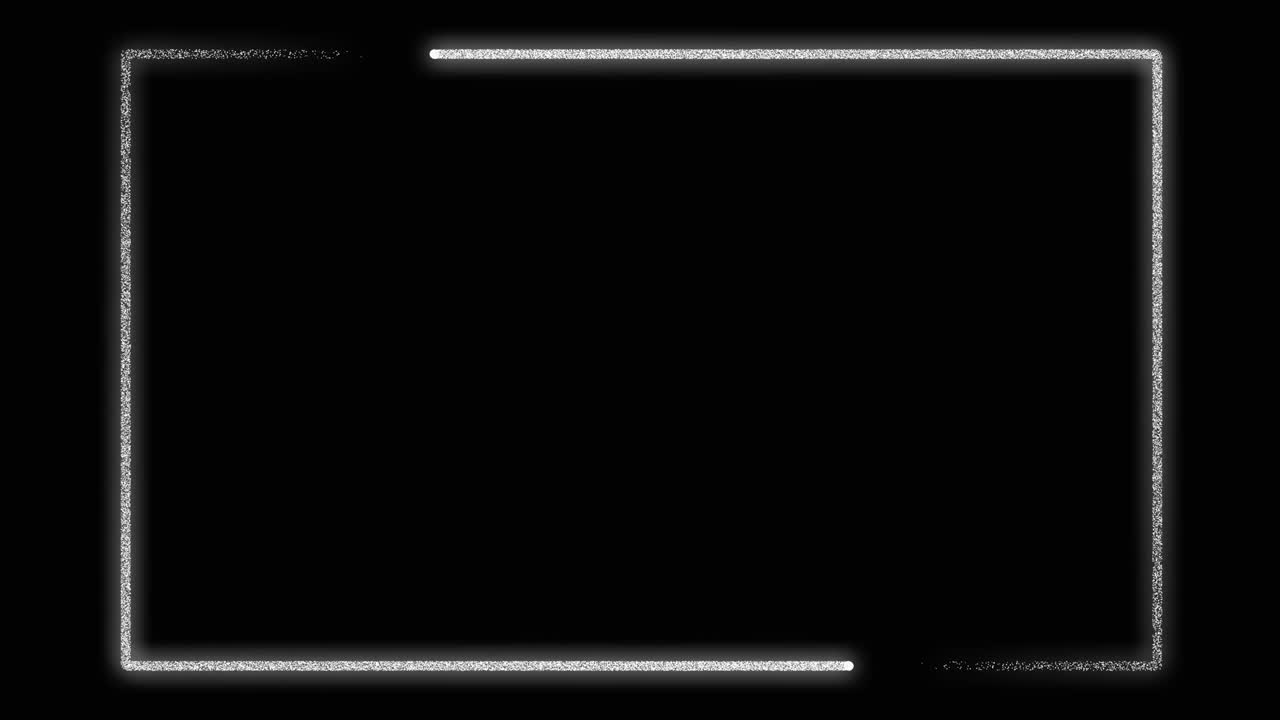 fondo de borde de marco de neón plateado con líneas brillantes - animación de video