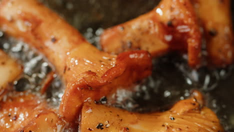 frying chanterelle mushrooms