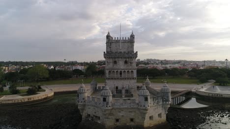 belem tower on the bank of the river tejo