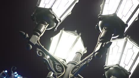 antique street lamps at night