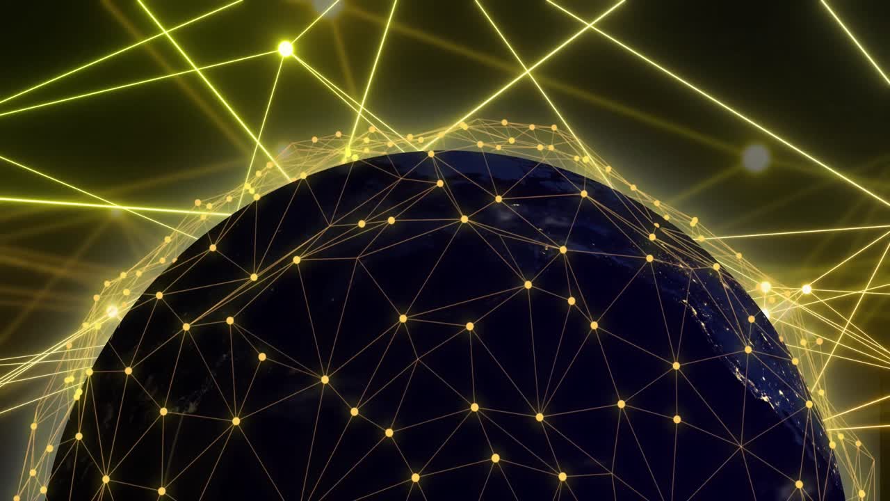 animación del globo con una red de conexiones