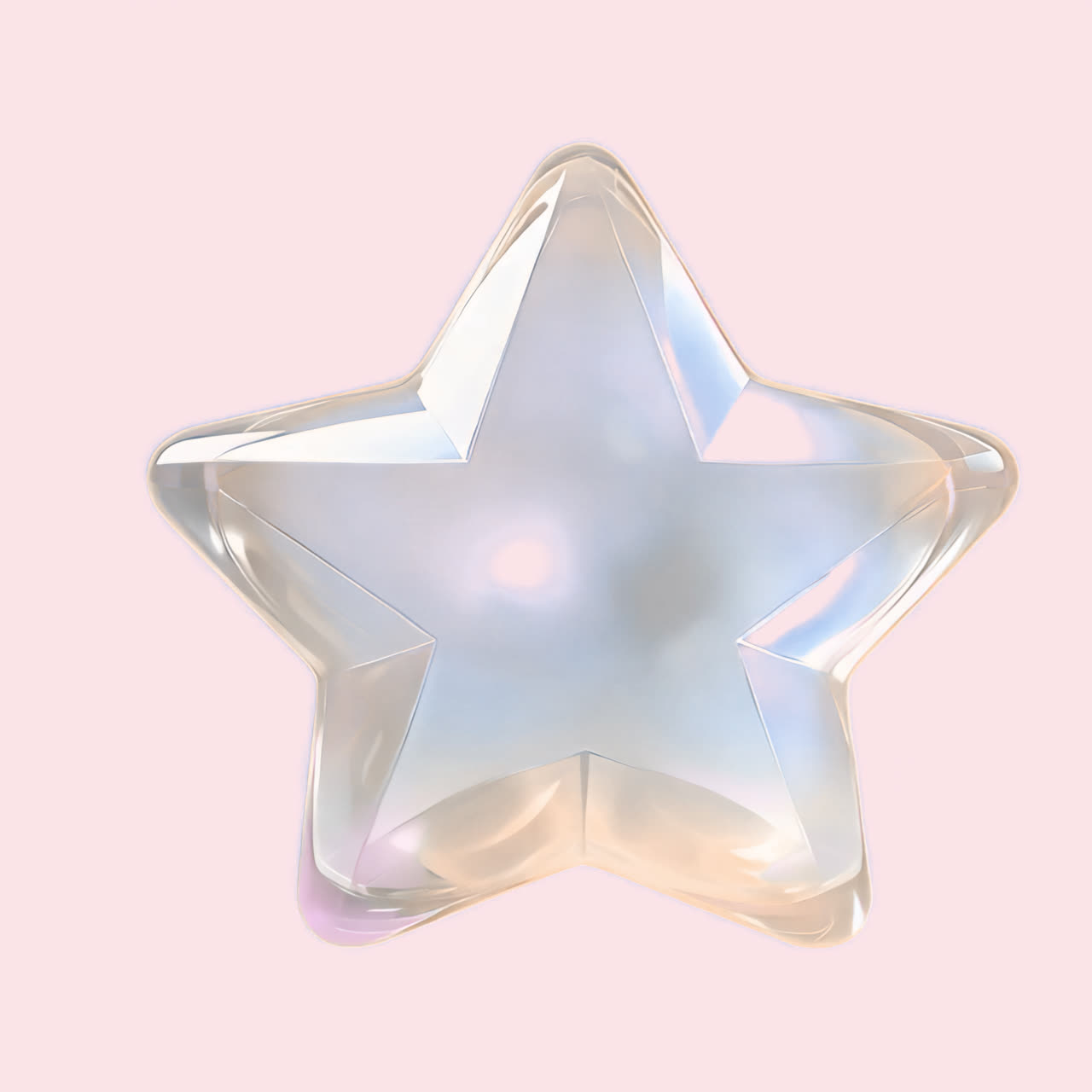 Glossy iridescent star shape animation isolated asset, transparent 4K video, alpha channel, ProRes
