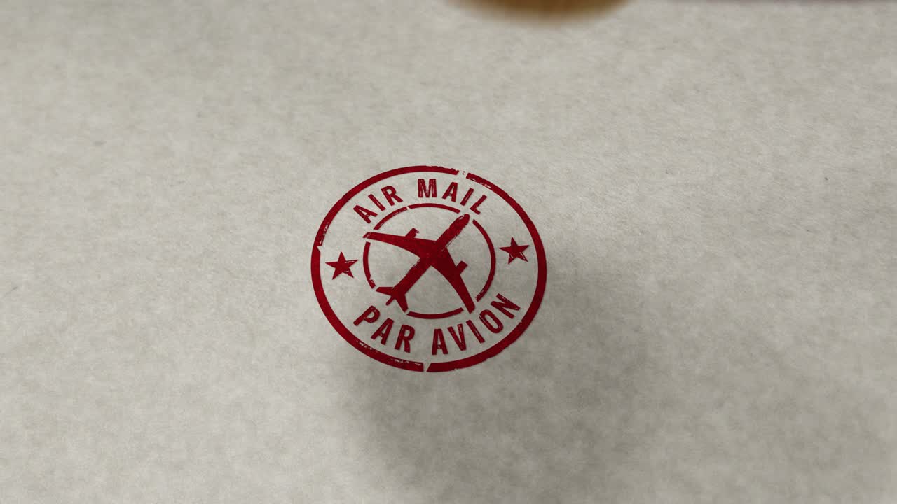 항공 우편 우표 및 우표 기호 루프 애니메이션