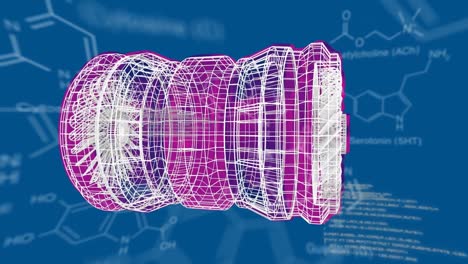 modelo digital 3d de una turbina con estructuras moleculares