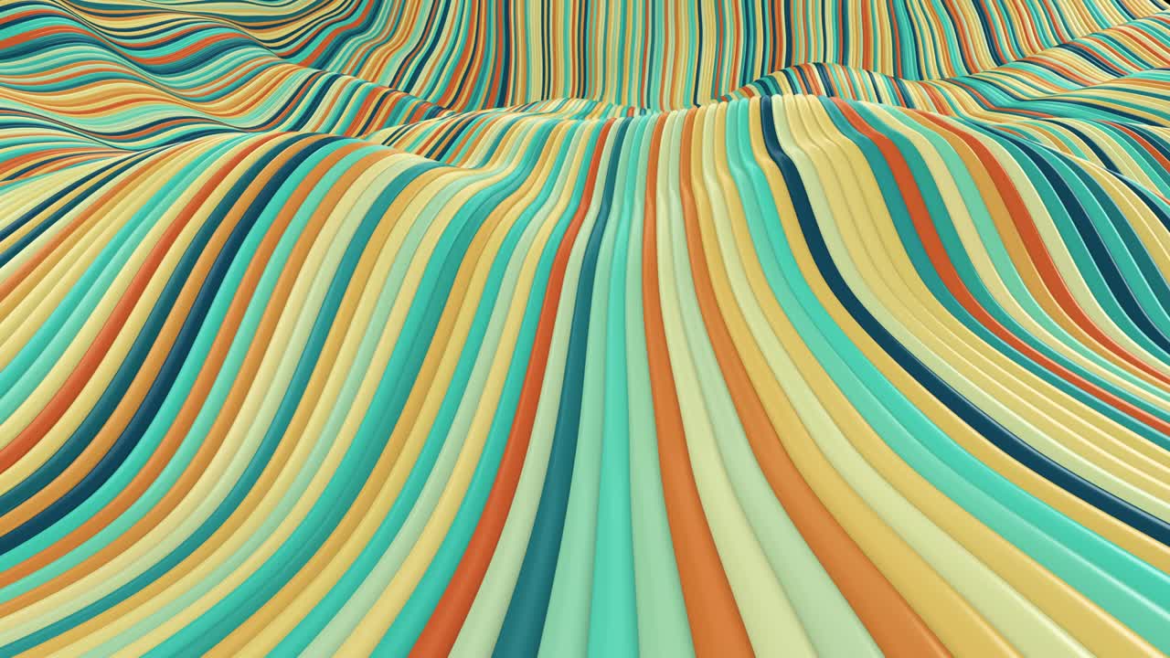 Trendy hypnotic seamless loop of fluid flowing stripes.