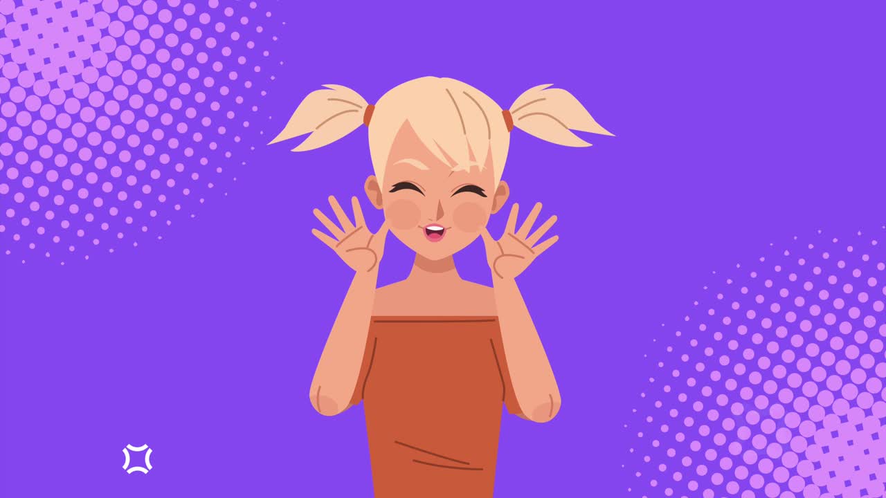 animazione di personaggi di ragazze adolescenti