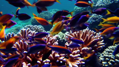 colorful fish and coral reef underwater