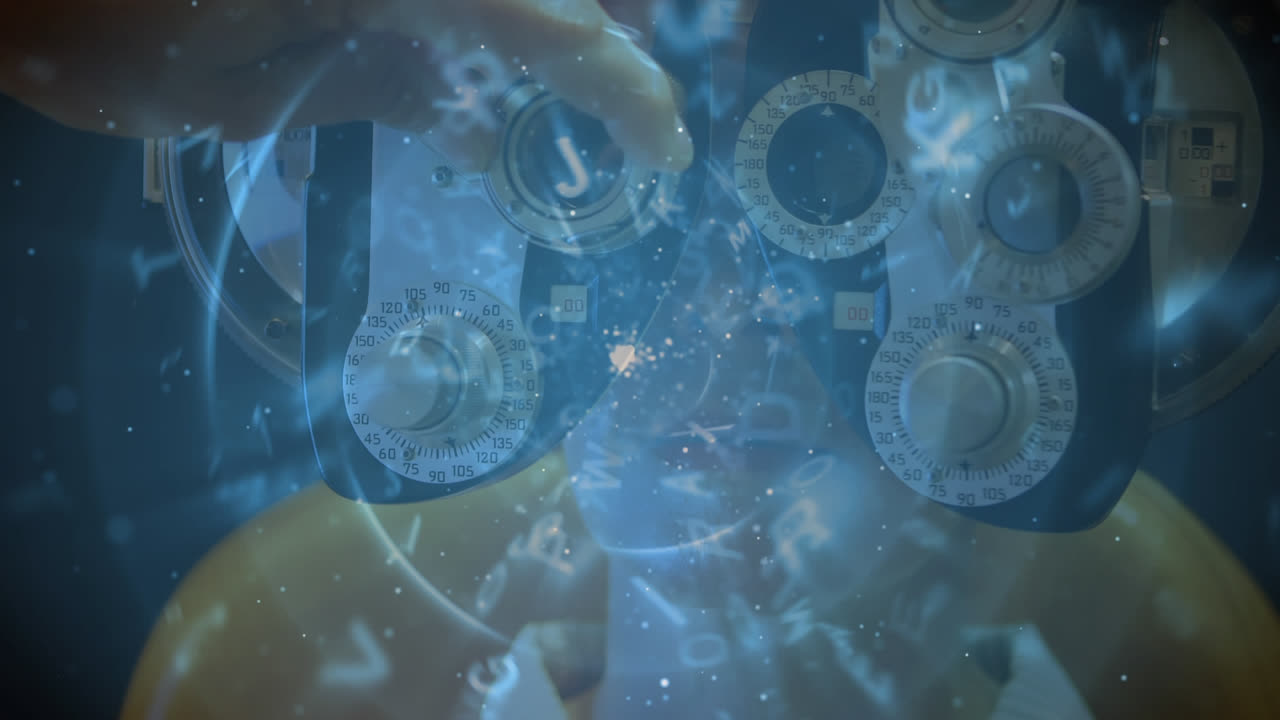 노인 여성이 눈을 검사하는 것에 대한 데이터 처리